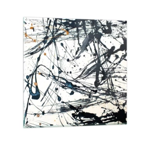 Glasbild - Bild auf glas - Expressionistische Abstraktion - 70x70 cm