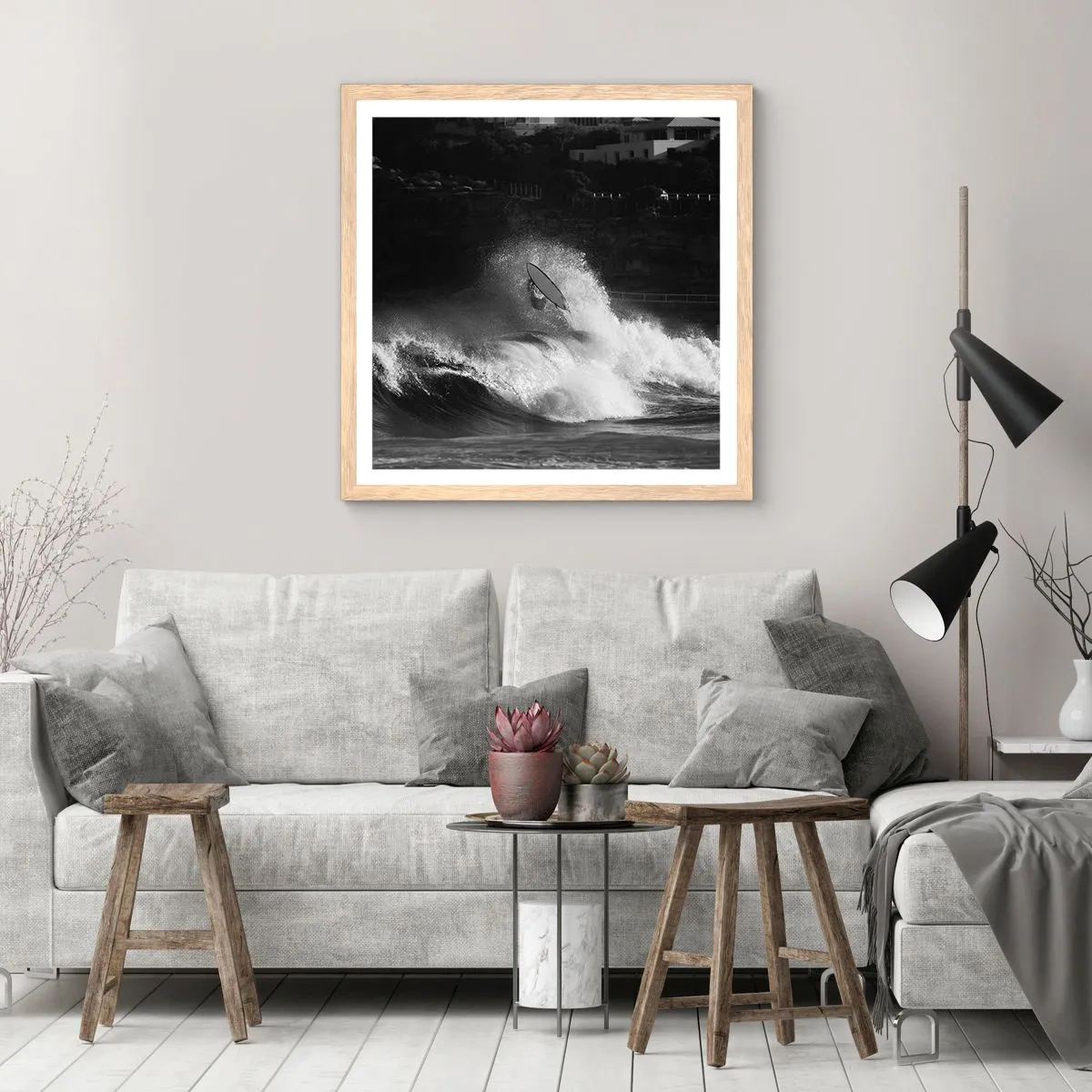 Poster in einem Rahmen aus heller Eiche - Herausforderung angenommen! - 30x30 cm