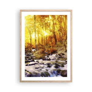 Poster in einem Rahmen aus heller Eiche - In Gold und Platin gefasste Steine - 50x70 cm