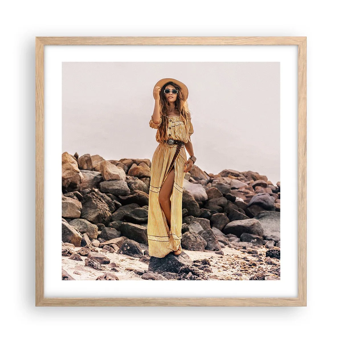 Poster in einem Rahmen aus heller Eiche - Die Magie der Steine - 50x50 cm