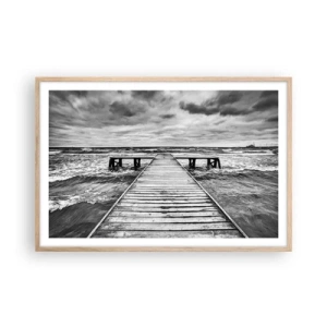 Poster in einem Rahmen aus heller Eiche - Ich warte darauf, dass der Wind wegjagt... - 91x61 cm