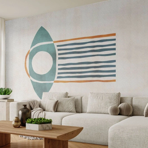 Fototapete Premium Canvas - Zeichen und Rituale - Boho, Auge, Minimalismus - 350x256 cm