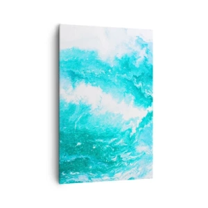 Bild auf Leinwand - Leinwandbild - Abstrakter Wirbel in Blautönen - 80x120cm - Im Kern des Elements - Moderne Wanddekoration für Wohnzimmer und Schlafzimmer ARTTOR