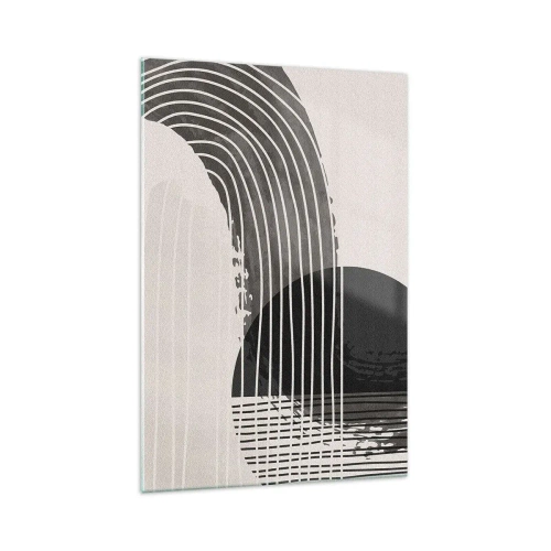 Glasbild - Bild auf glas - Abstraktes Muster mit Linien und geometrischen Formen - 70x100cm - Hin und zurück - Moderne Wanddekoration für Wohnzimmer und Schlafzimmer ARTTOR