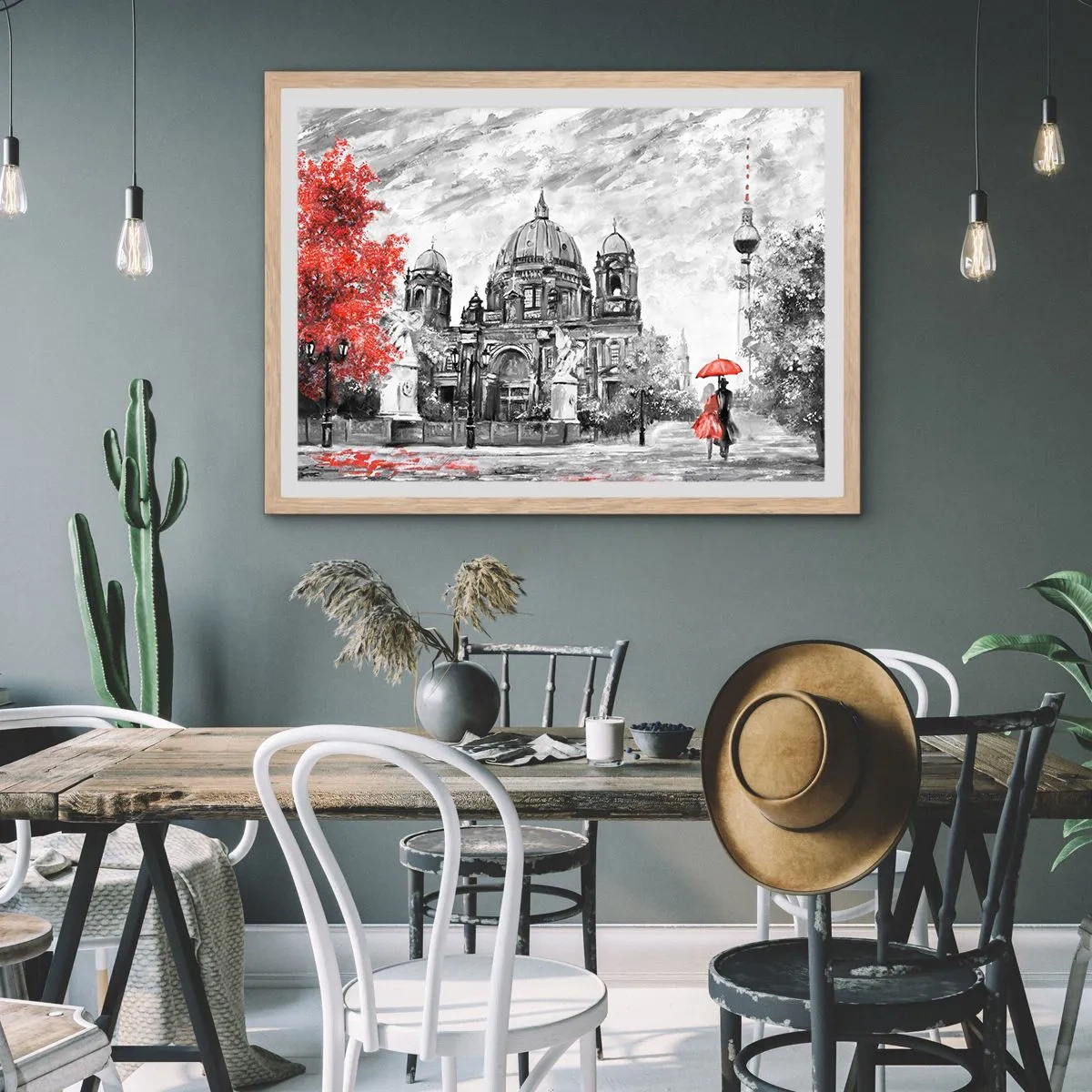 Poster in einem Rahmen aus heller Eiche - Berliner Treffen - 50x40 cm