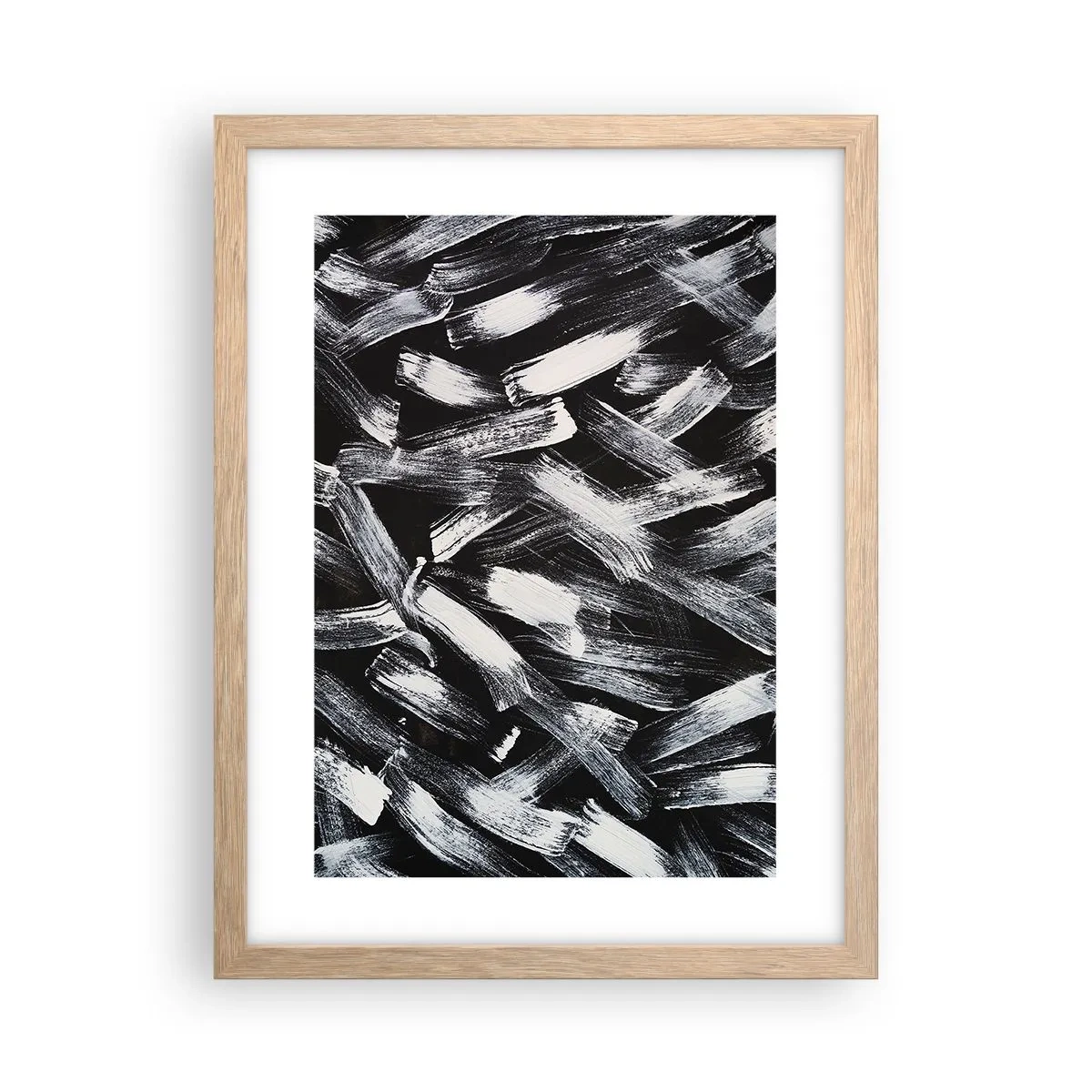 Poster in einem Rahmen aus heller Eiche - Abstraktion im industriellen Geist - 30x40 cm