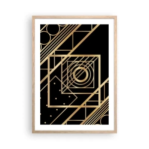 Poster in einem Rahmen aus heller Eiche - Goldene Geometrie - 50x70 cm