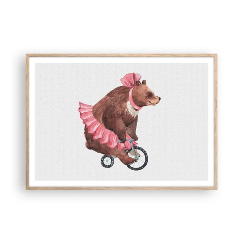 Poster in einem Rahmen aus heller Eiche - Was für ein Affentheater! - 100x70 cm