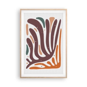 Poster in einem Rahmen aus heller Eiche - Strahlende organische Komposition - 61x91 cm