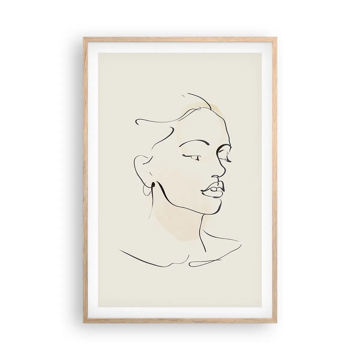 Poster in einem Rahmen aus heller Eiche - Eine bestimmte Linie - 61x91 cm