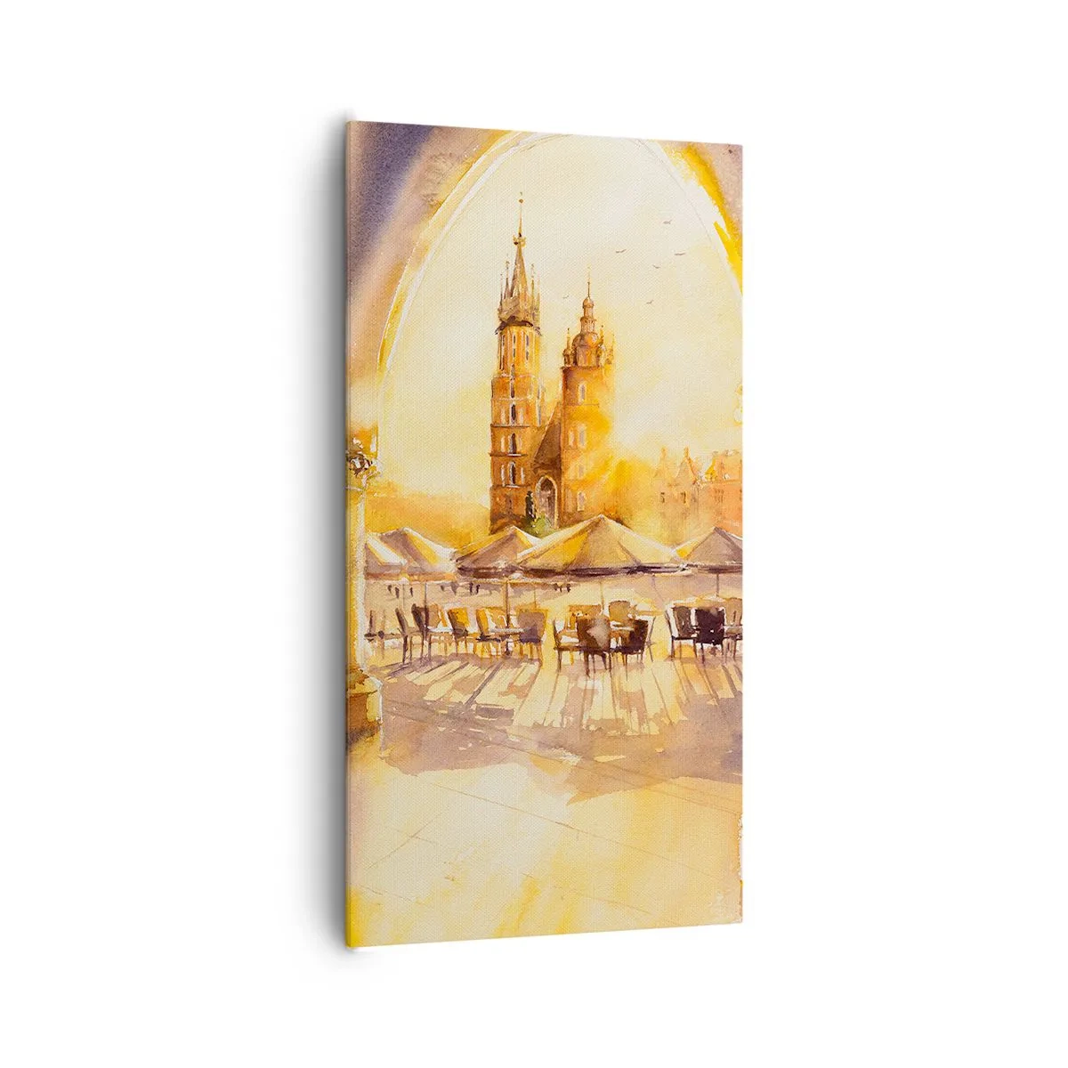 Bild auf Leinwand - Leinwandbild - Östlich über dem Krakauer Marktplatz - 65x120 cm