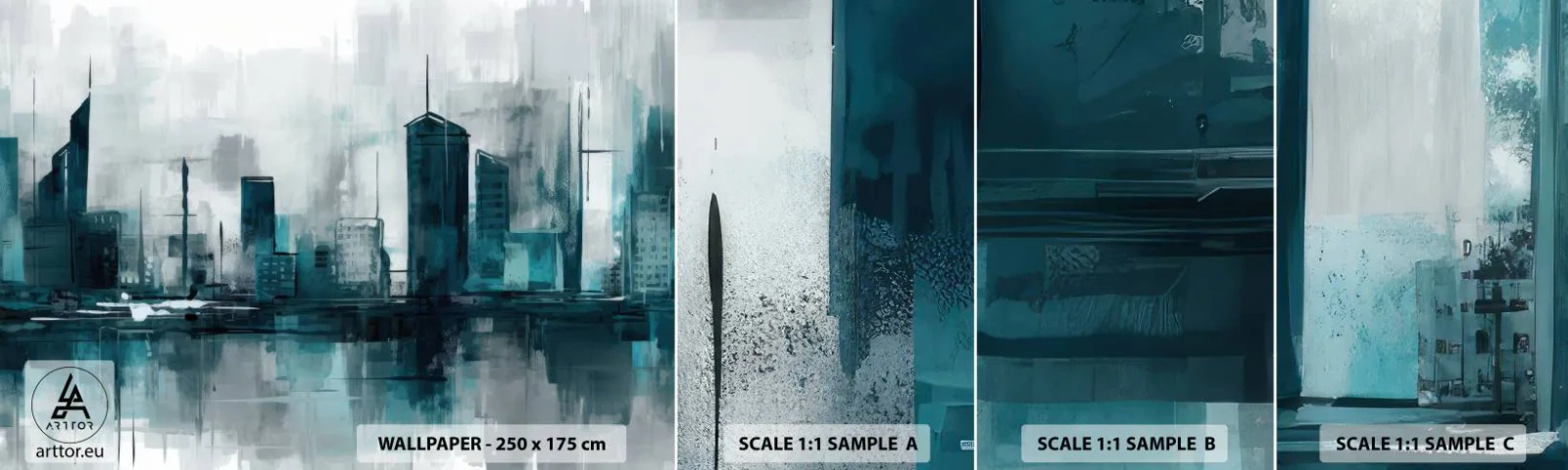 Fototapetenmuster Standard Eco - Eine Stadt in der Farbe des Regens - Stadt, Die Architektur, Stück - 100x30 cm