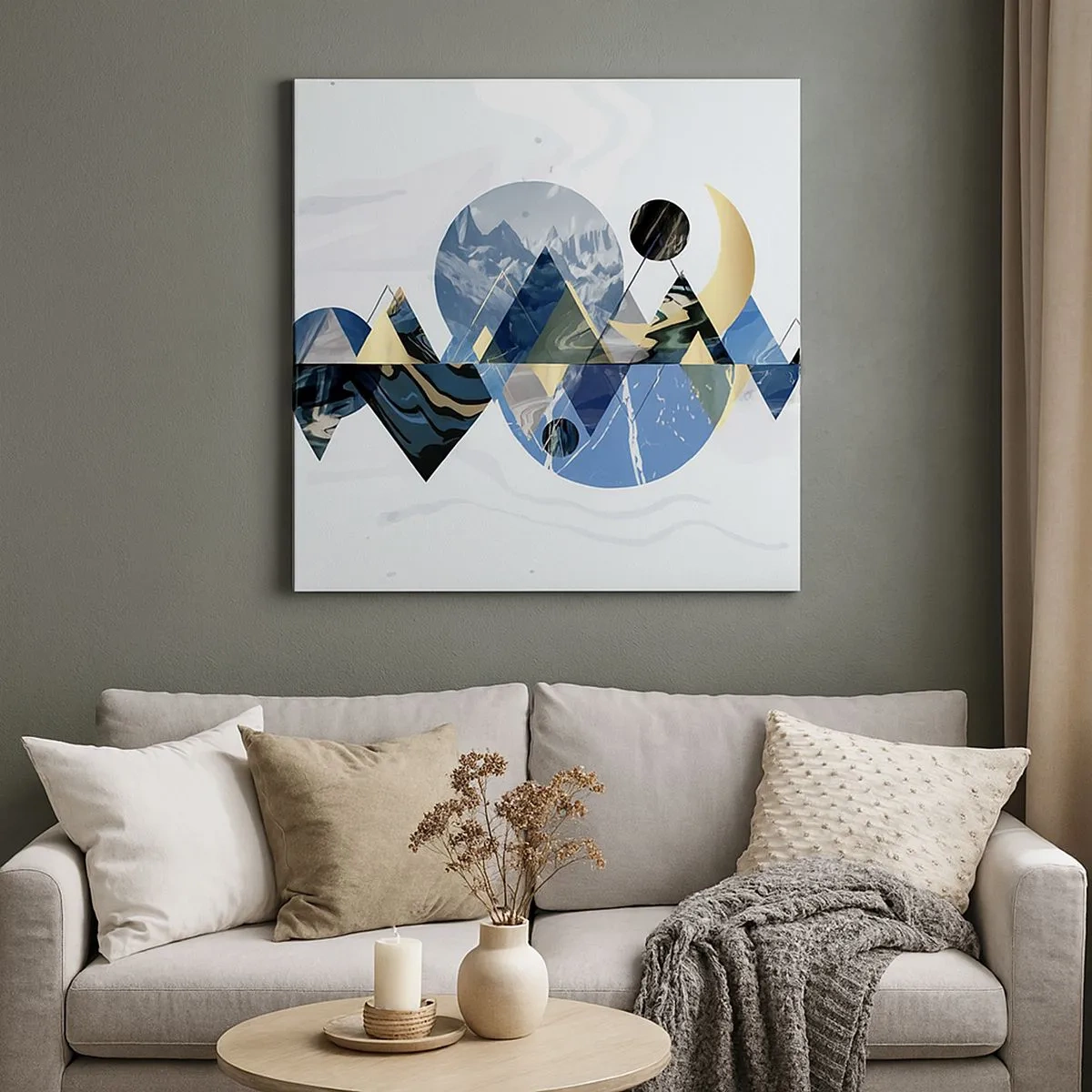Bild auf Leinwand - Leinwandbild - Geometrische Landschaft - 30x30 cm