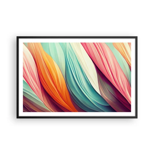 Poster in einem schwarzem Rahmen - Regenbogengewebe - 91x61 cm