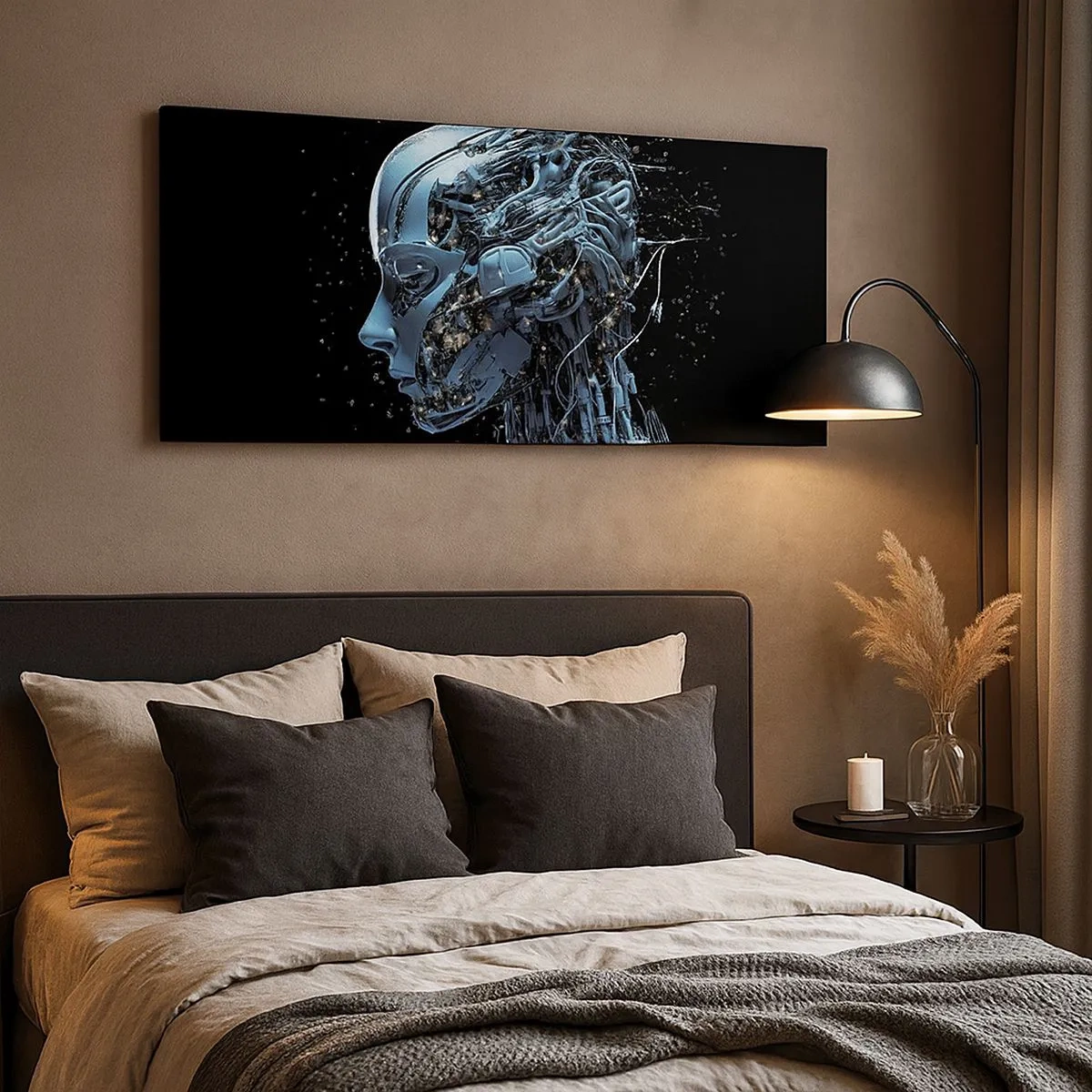 Bild auf Leinwand - Leinwandbild - Technologie ist eine Frau - 100x40 cm