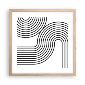 Poster in einem Rahmen aus heller Eiche - An der Kurve - 40x40 cm