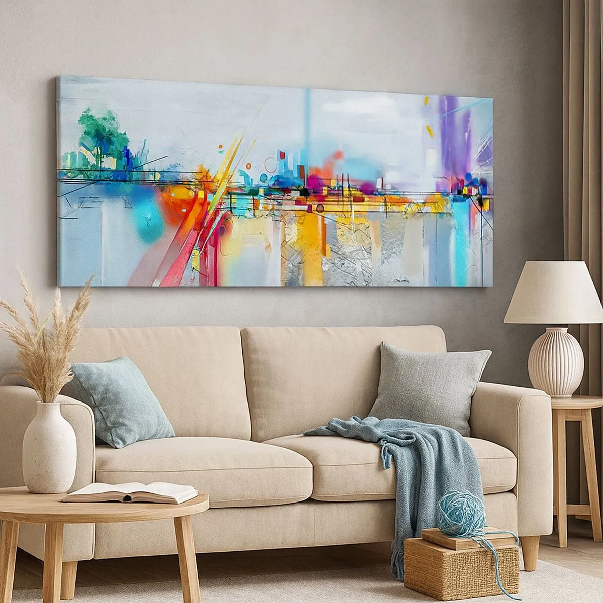 Bild auf Leinwand - Leinwandbild - Freudenbrücke über den Fluss des Lebens - 100x40 cm