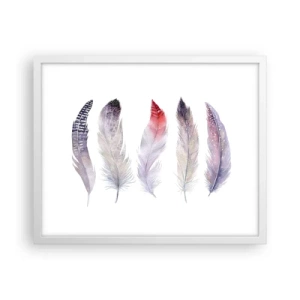 Poster in einem weißen Rahmen - Zart wie mehrfarbiger Nebel - 50x40 cm