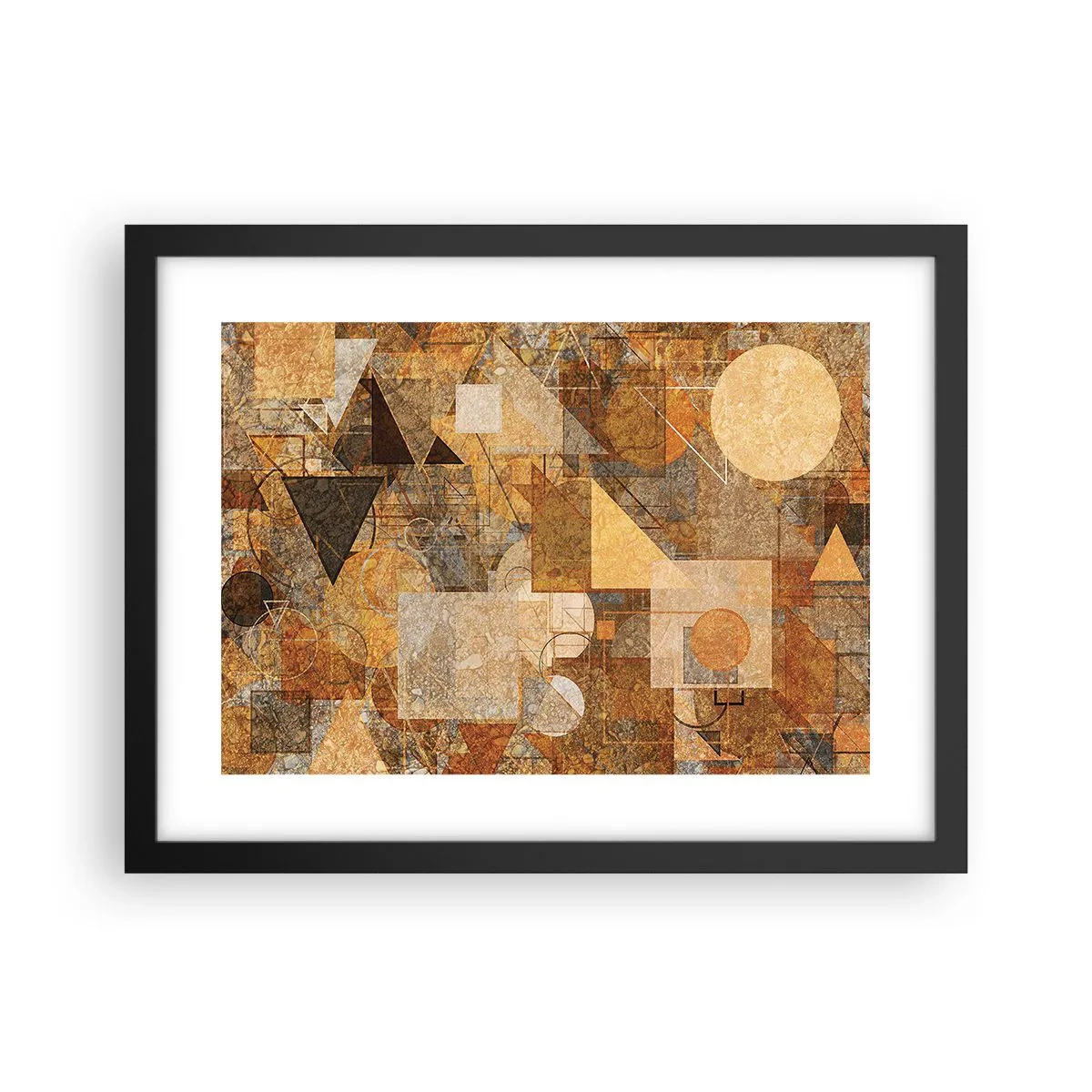 Poster in einem schwarzem Rahmen - Eine kubistische Studie aus Bronze - 40x30 cm