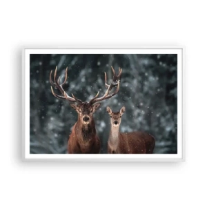 Poster in einem weißen Rahmen - Herr des Waldes mit seiner Frau - 100x70 cm