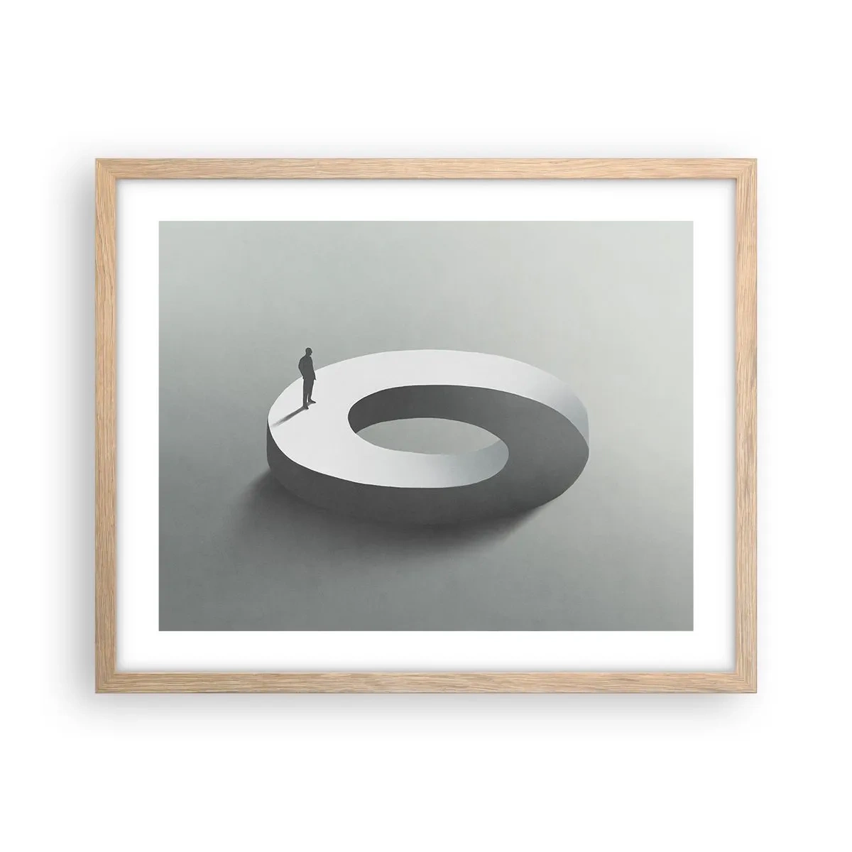 Poster in einem Rahmen aus heller Eiche - Und wie soll man davon klug werden - 50x40 cm