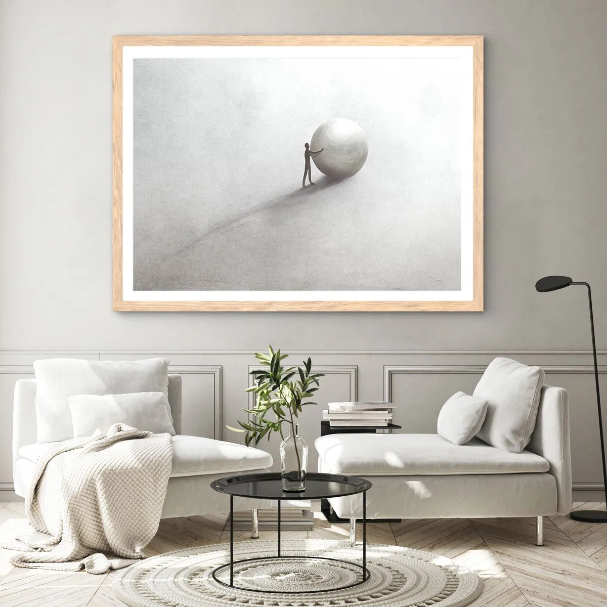 Poster in einem Rahmen aus heller Eiche - Das Spiel des Lebens - 100x70 cm