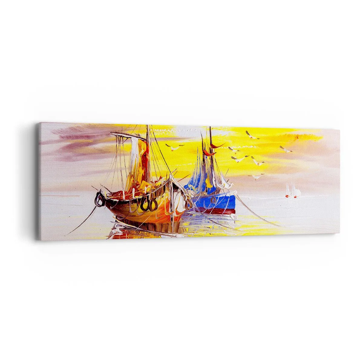 Bild auf Leinwand - Leinwandbild - Eine wohlverdiente Pause im Hafen - 90x30 cm