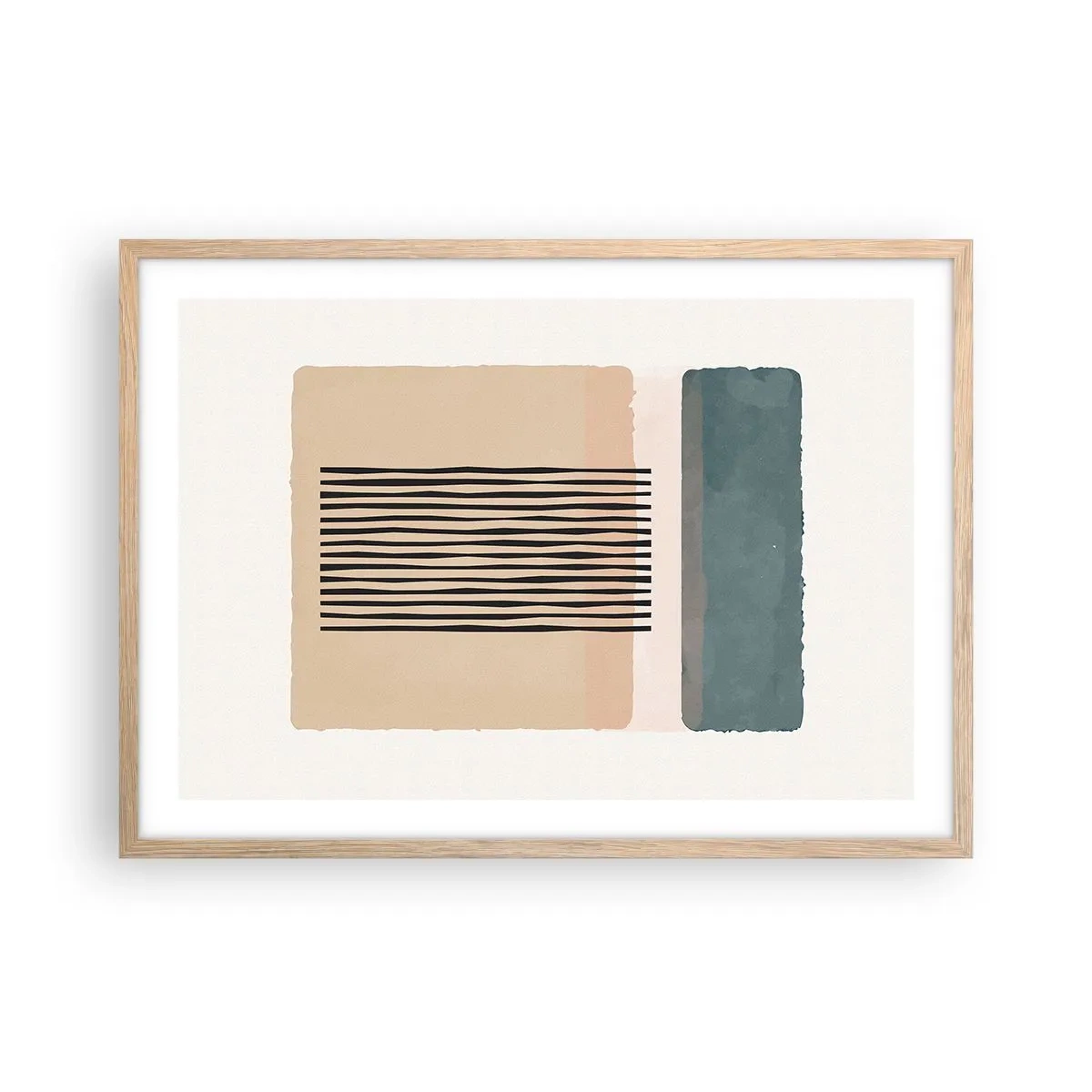 Poster in einem Rahmen aus heller Eiche - Alles ist in Ordnung - 70x50 cm