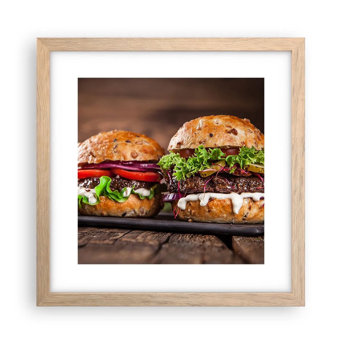 Poster in einem Rahmen aus heller Eiche - Amerikanischer Traum - 30x30 cm