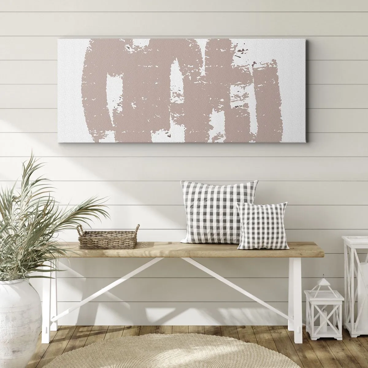 Bild auf Leinwand - Leinwandbild - Abstraktion in zartem Rosa - 100x40 cm