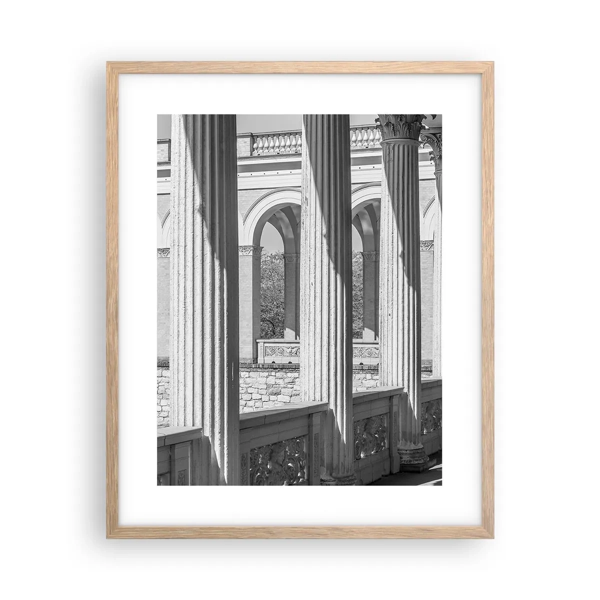 Poster in einem Rahmen aus heller Eiche - Sonnige Arkade - 40x50 cm