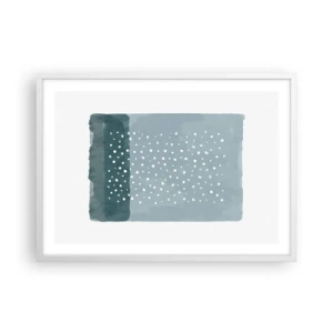 Poster in einem weißen Rahmen - Auf Blau gewachsen - 70x50 cm