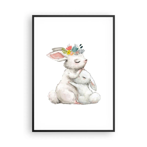 Poster in einem schwarzem Rahmen - Bei Mama ist's am schönsten - 70x100 cm