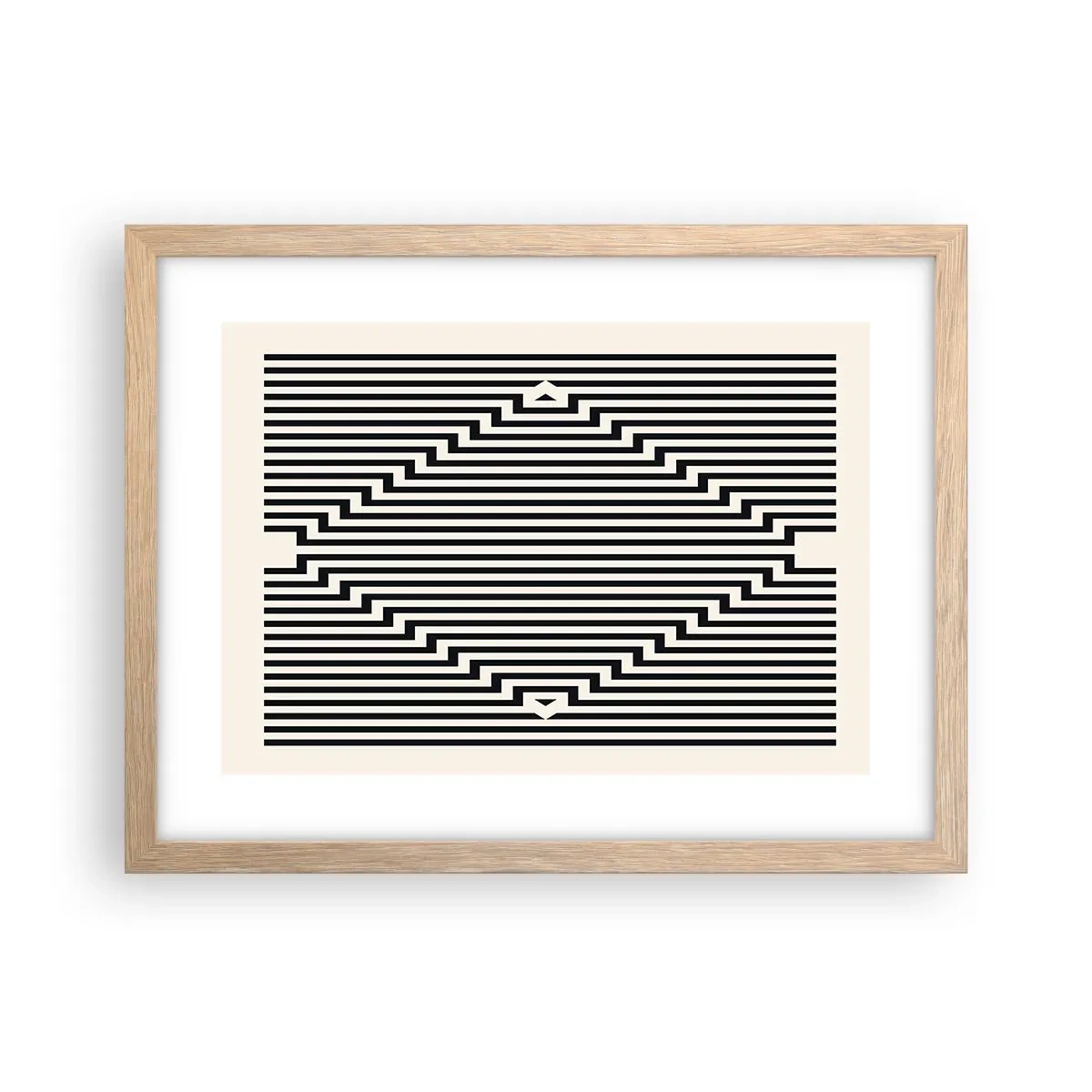 Poster in einem Rahmen aus heller Eiche - Geometrische Illusion - 40x30 cm