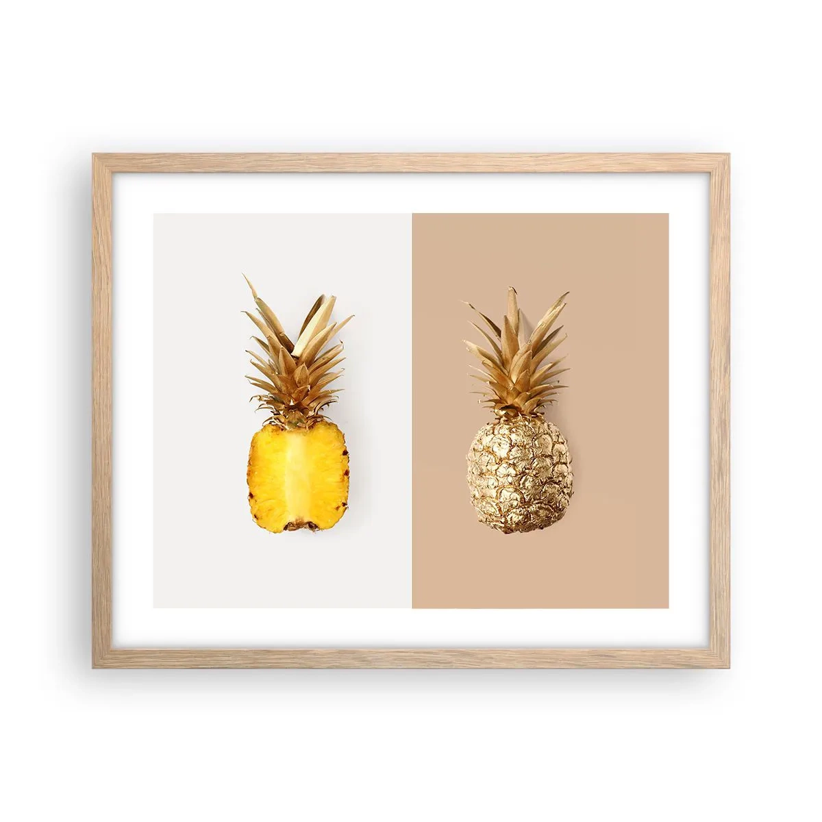 Poster in einem Rahmen aus heller Eiche - Ananas für uns - 50x40 cm