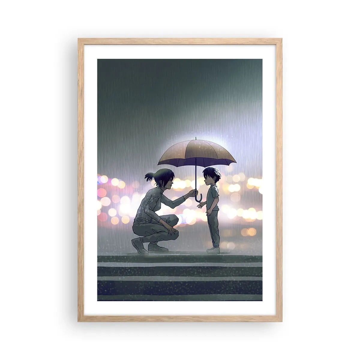 Poster in einem Rahmen aus heller Eiche - Und jetzt ist alles in Ordnung - 50x70 cm