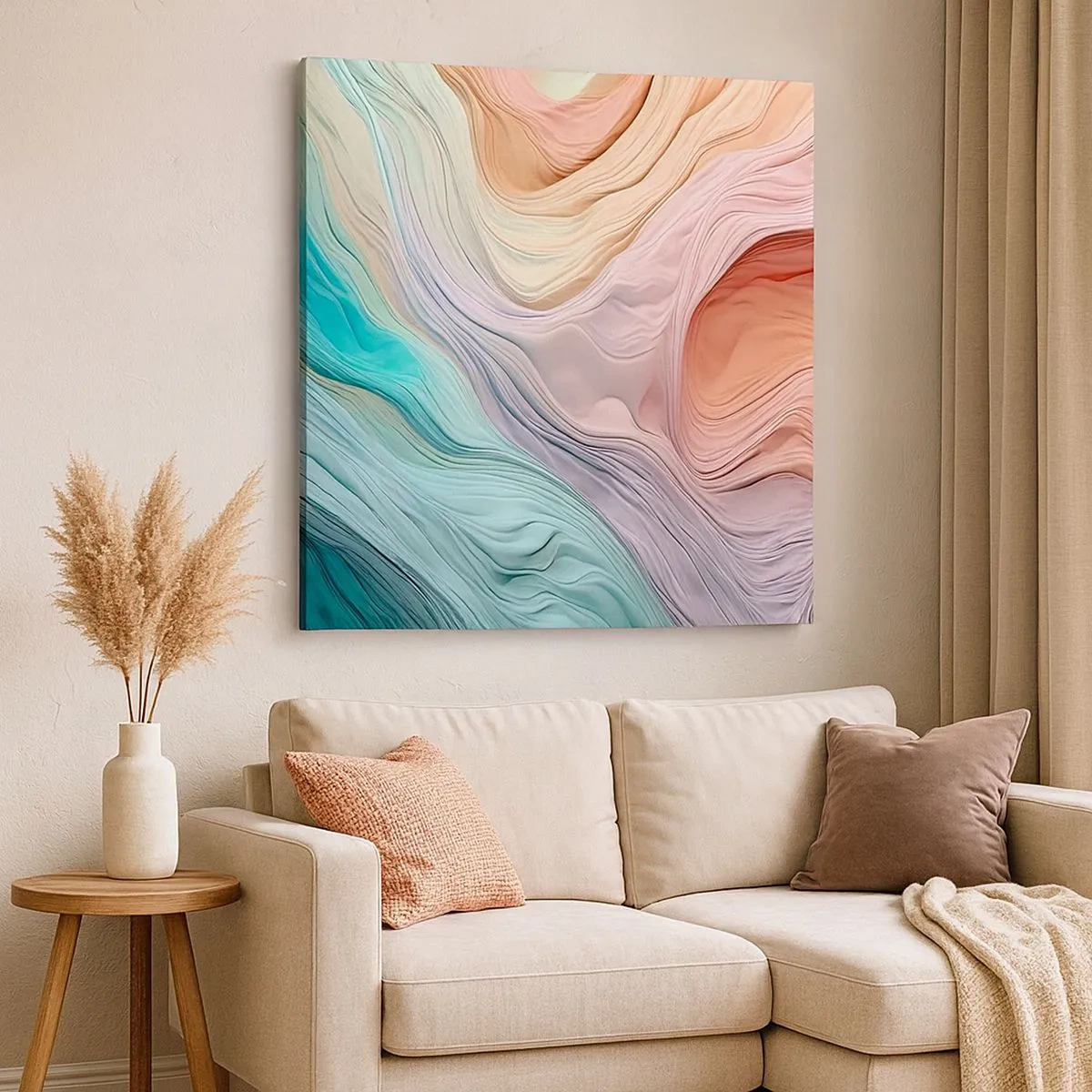 Bild auf Leinwand - Leinwandbild - Regenbogenwelle - 30x30 cm