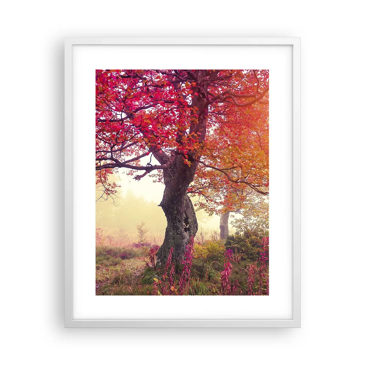 Poster in einem weißen Rahmen - Blühende Raserei - 40x50 cm