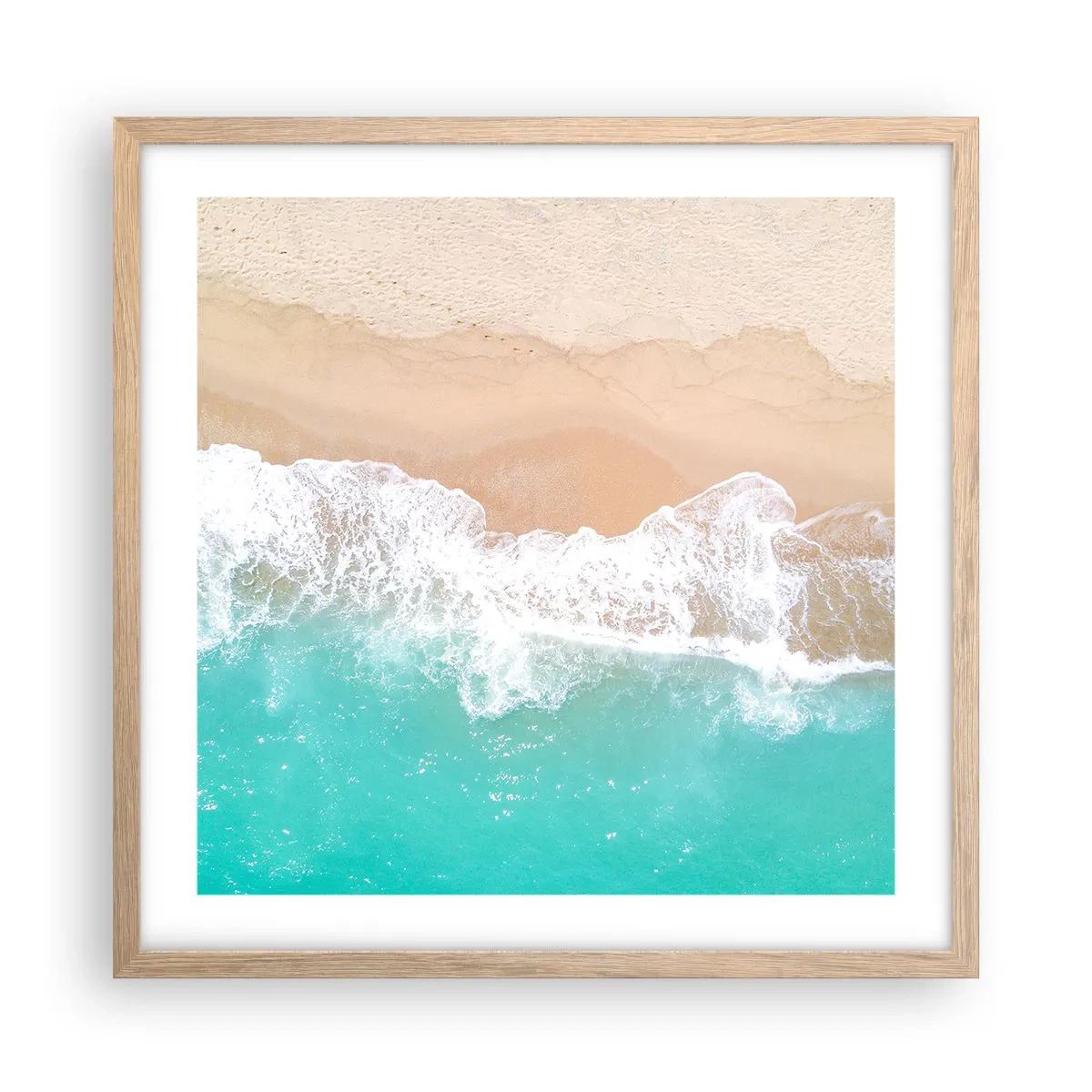 Poster in einem Rahmen aus heller Eiche - Eine streichelnde Berührung - 50x50 cm