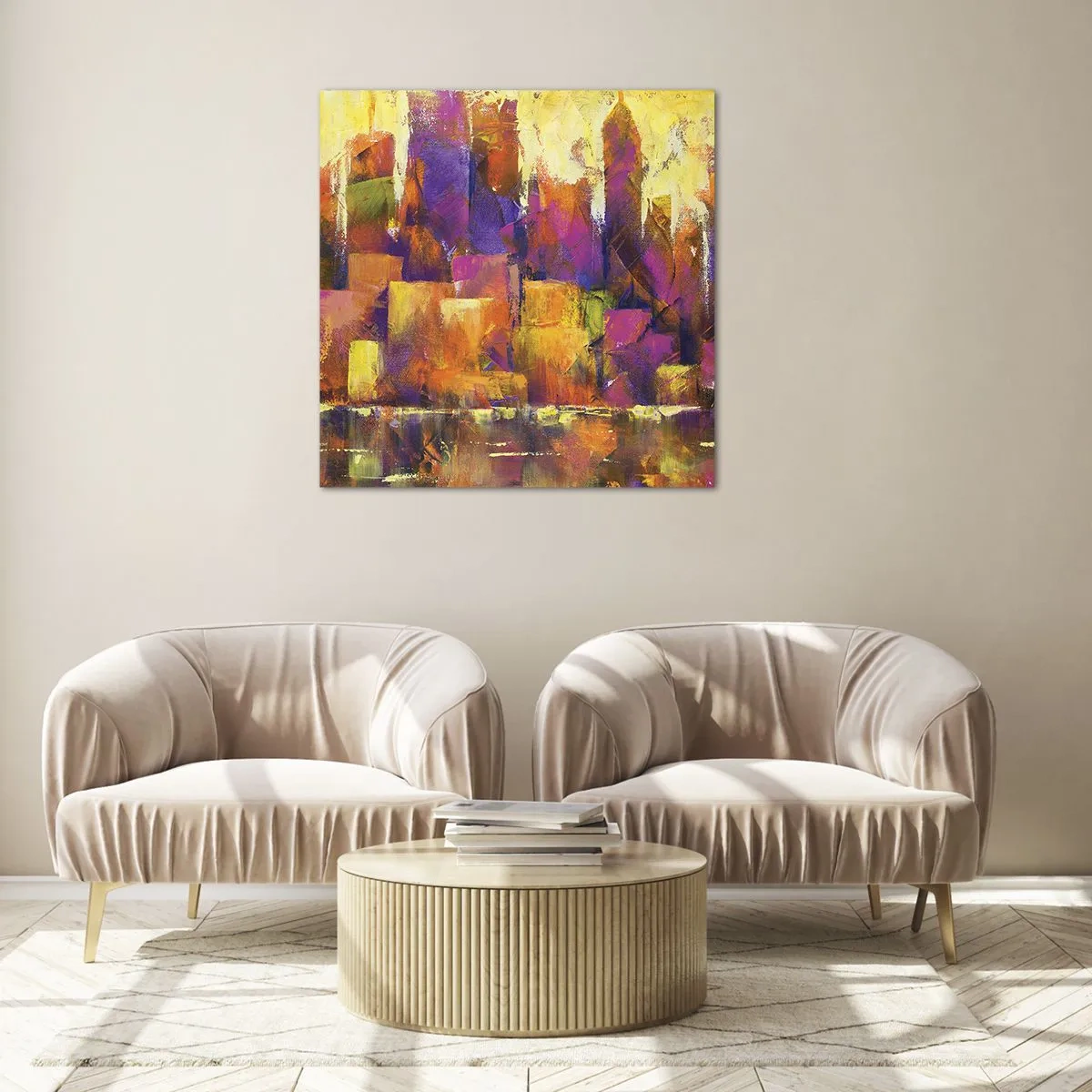 Glasbild - Bild auf glas - Metropolitische Komposition - 40x40 cm