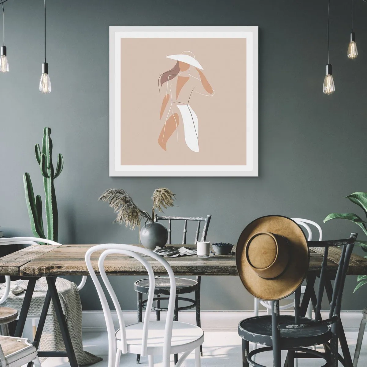 Poster in einem weißen Rahmen - Mode macht Spaß - 40x40 cm
