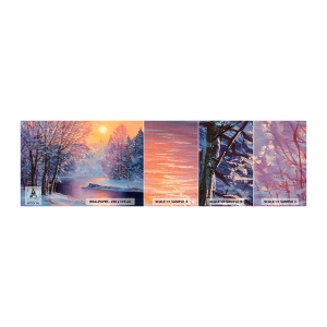 Fototapetenmuster Standard Eco - Die Farben des Winters - Landschaft, Fluss, Wald - 100x30 cm