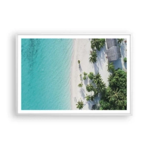 Poster in einem weißen Rahmen - Urlaub im Paradies - 100x70 cm