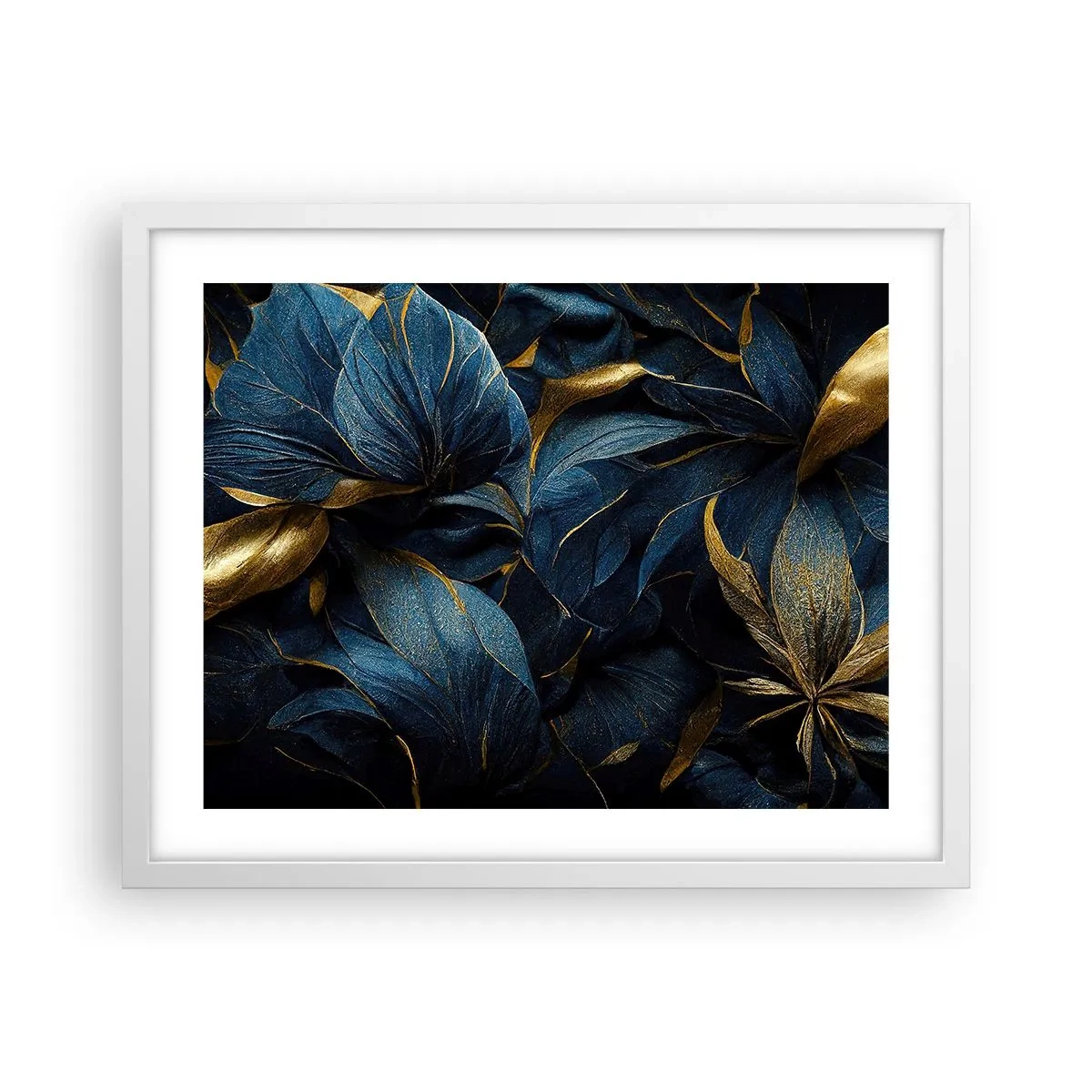 Poster in einem weißen Rahmen - Mit Gold gefüttert - 50x40 cm