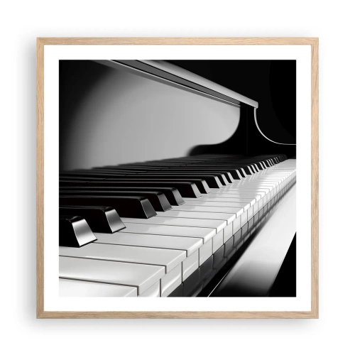 Poster in einem Rahmen aus heller Eiche - Harmonie von Formen und Farben - 60x60 cm