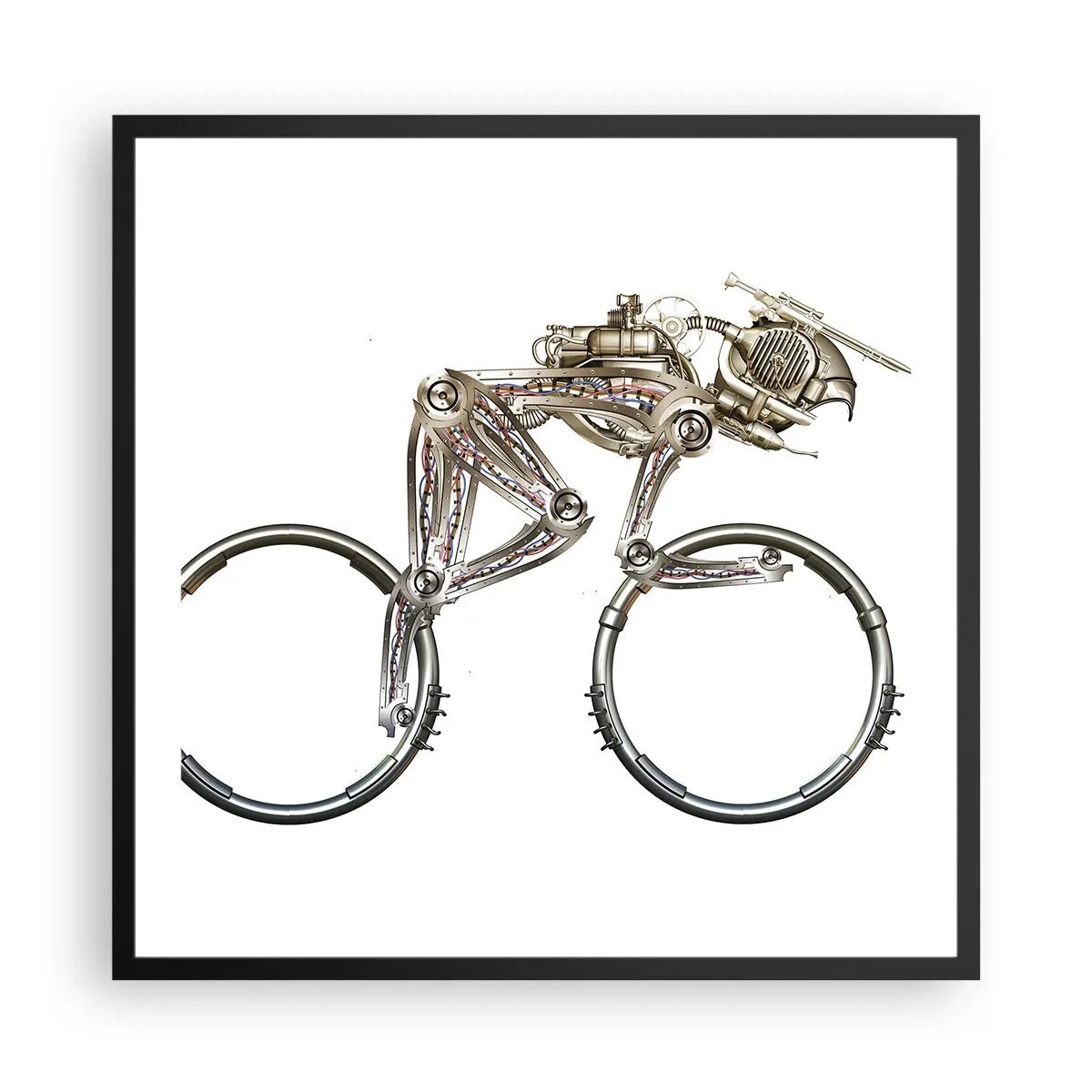 Poster in einem schwarzem Rahmen - Eine tolle Maschine - 60x60 cm