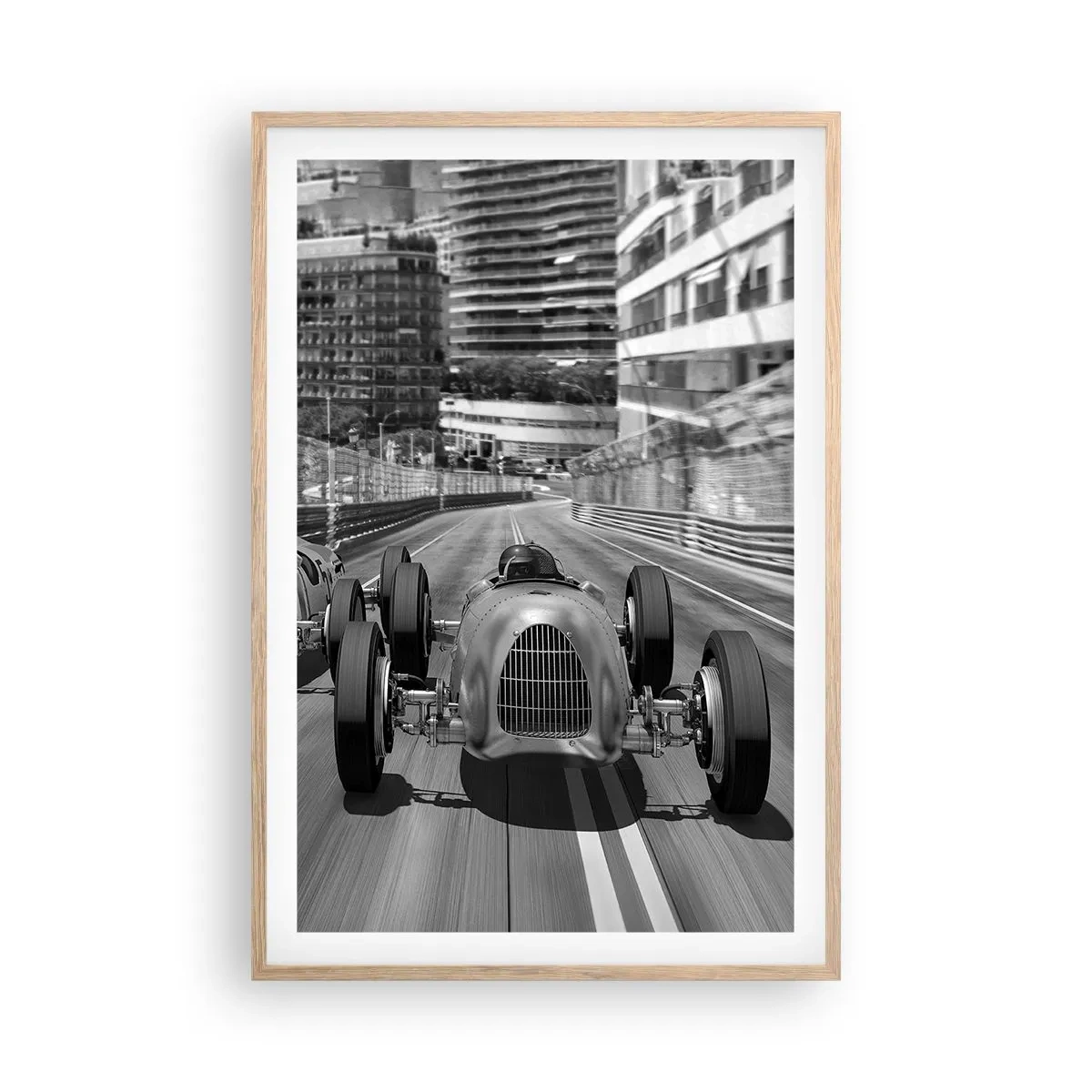 Poster in einem Rahmen aus heller Eiche - Vor langer Zeit in Monte Carlo - 61x91 cm