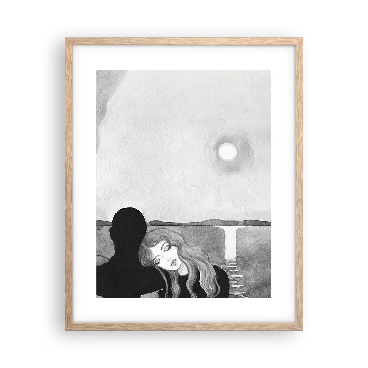 Poster in einem Rahmen aus heller Eiche - Immer ein Geheimnis - 40x50 cm