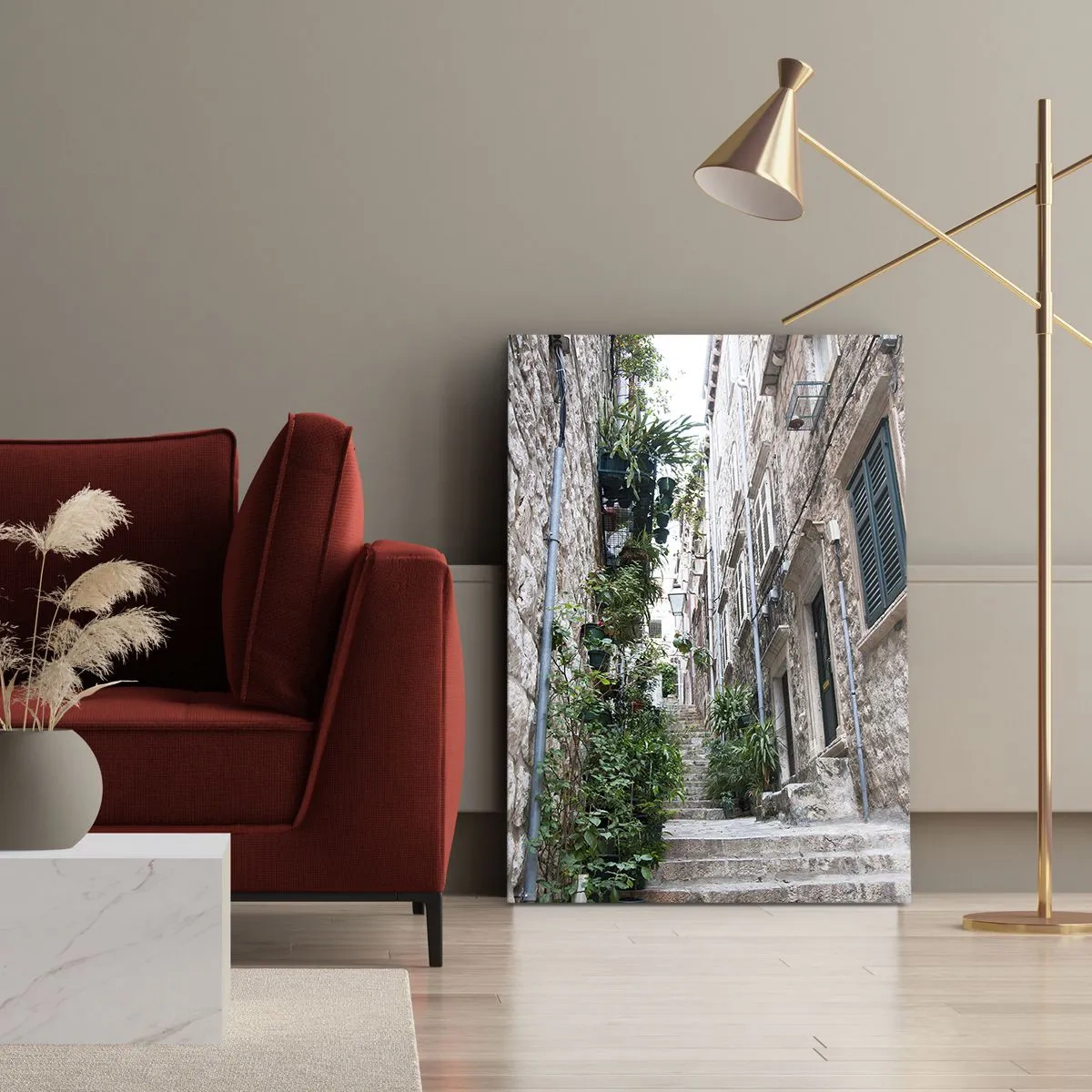 Bild auf Leinwand - Leinwandbild - Altstadtcharme - 45x80 cm