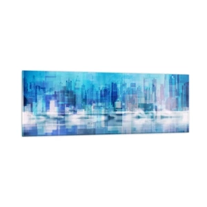 Glasbild - Bild auf glas - In Blau ertrunken - 90x30 cm